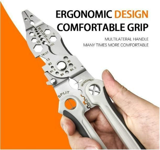 12 in 1 Pliers Tool Sets Stainless Steel Multi-Tool Pliers Wire Cutter Stripper & Crimping Tool For Electricians