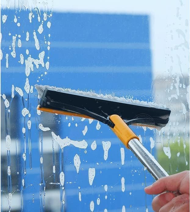 2-in-1 Bathroom Cleaning Brush with Wiper - Long Handle 120° Rotate Toilet Brush