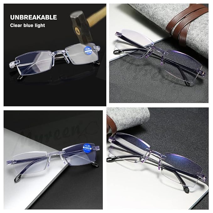 Buy One Get One Free Rimless Adaptive Power Reading Glasses @ Just 499/-