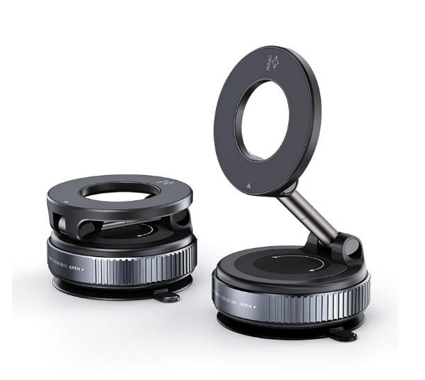 Portable Vacuum Suction Phone Holder – 360° Swivel Magnetic Base ⭐⭐⭐⭐