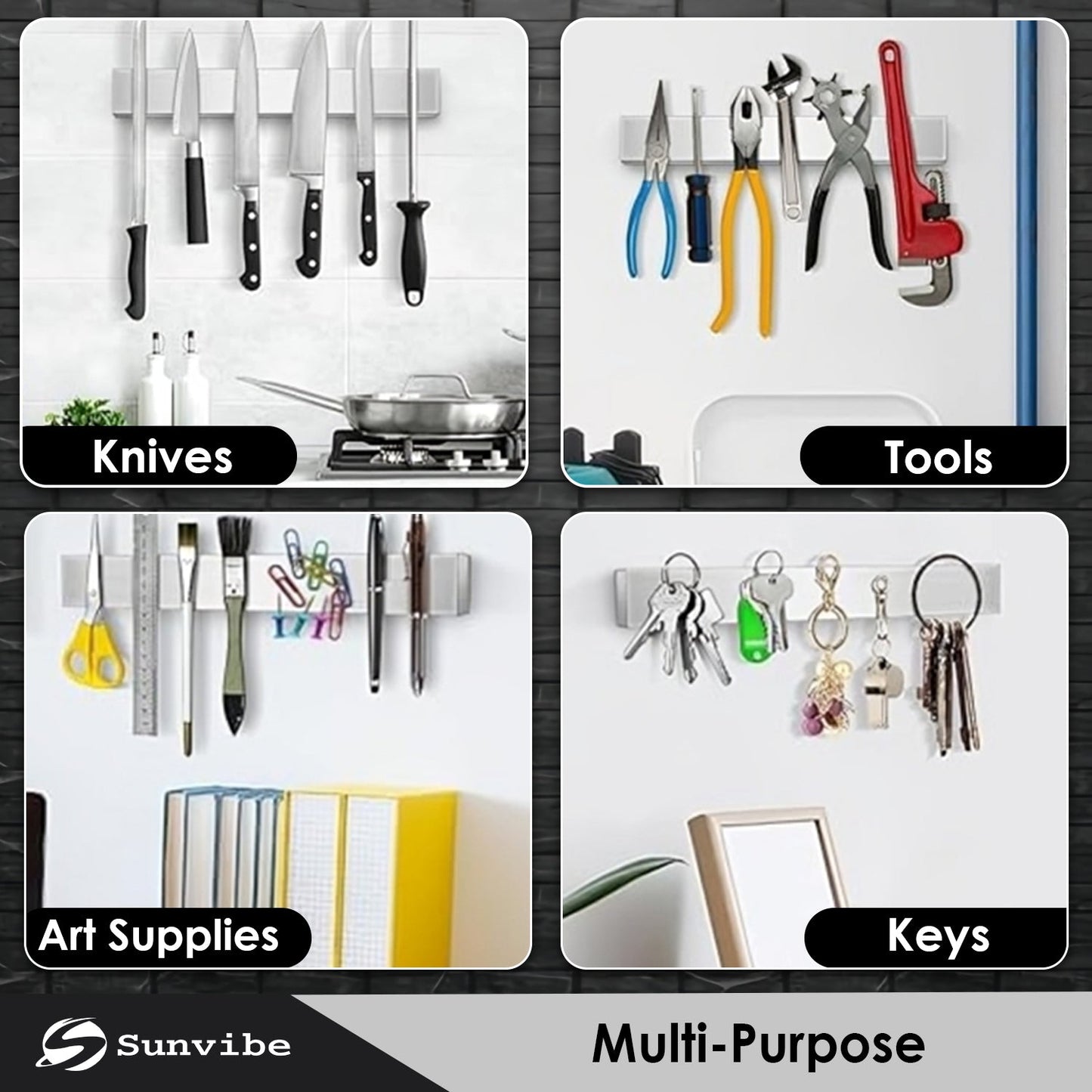 Magnetic Knife Strip – Wall Mounted Knife Bar with Strong Magnet