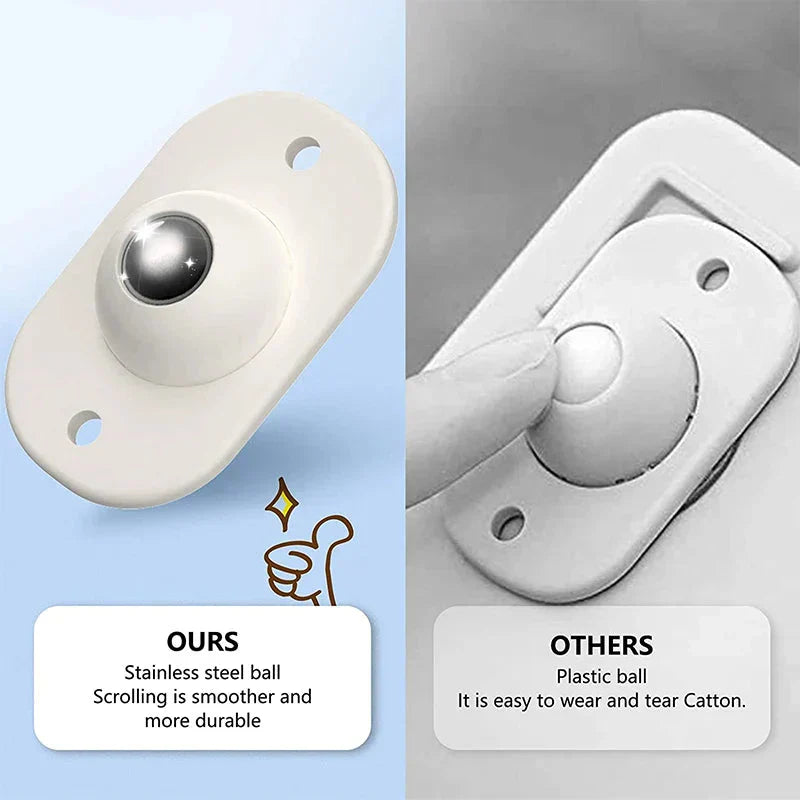 Self-Adhesive Rotating Mini Wheels for Storage Boxes & Bins ⭐⭐⭐⭐⭐